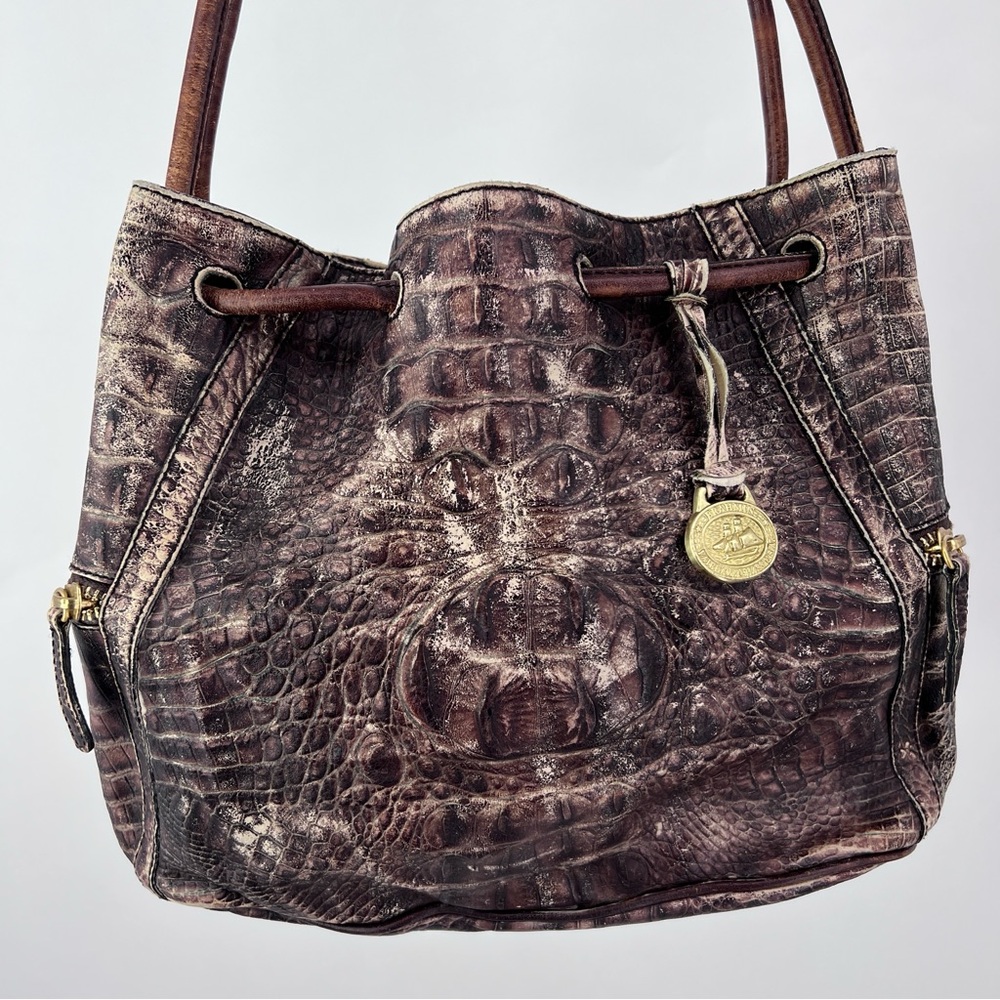 Brahmin crocodile embossed leather handbag purse - Picture 14 of 14